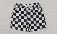 Black Checkered Shorts