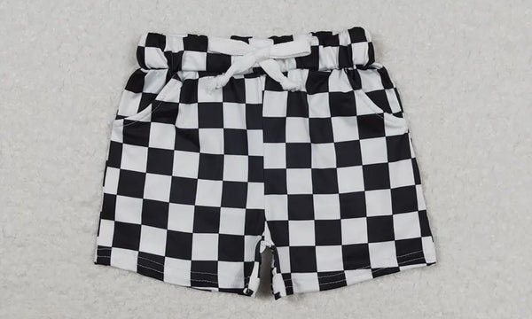 Black Checkered Shorts