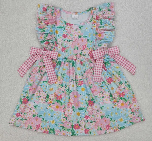 Floral Plaid Bow Dress
