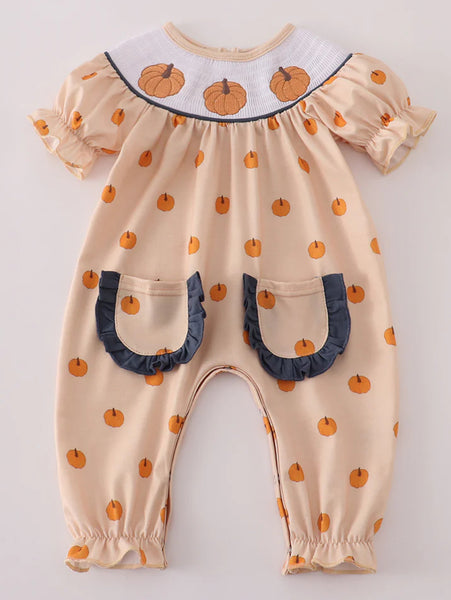 Orange Pumpkin Romper