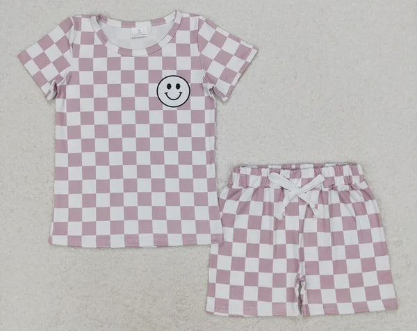 Pink Smile Checkered Set