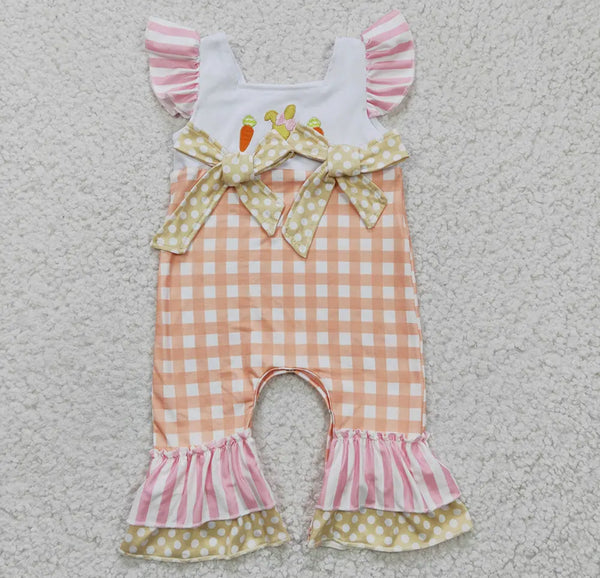 Orange Plaid Romper