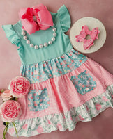 RTS Blue Colorblock Dress