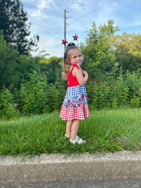 RTS Red Color Block Dress