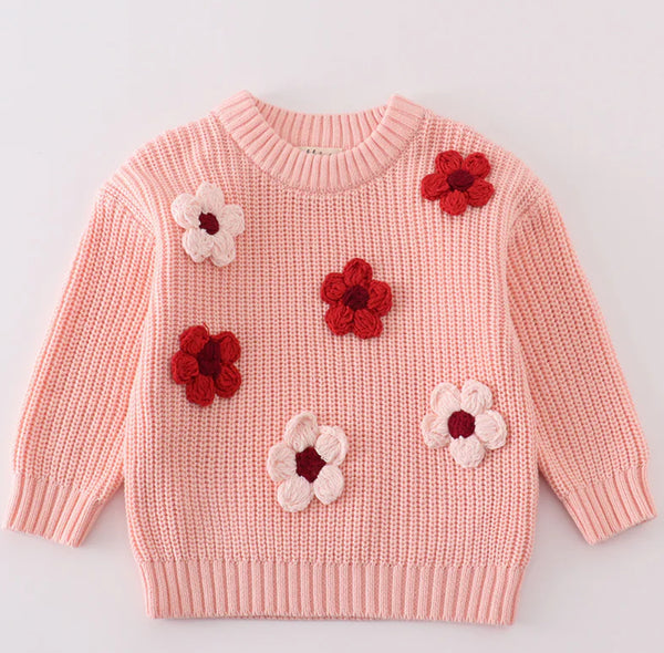 Embroidered Flower Sweater