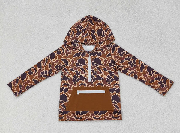 Brown Pocket Light Weight Pullover